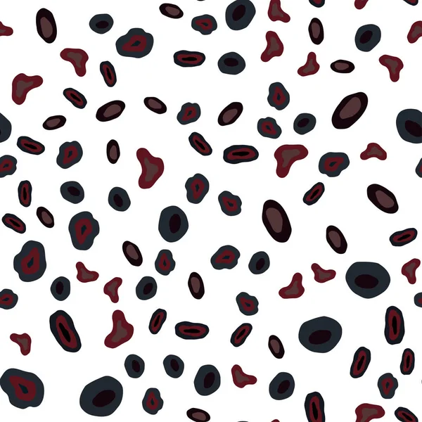 深蓝色 红色矢量无缝纹理与磁盘 用自然风格的彩色气泡作摘要说明 壁纸设计模式 — 图库矢量图片