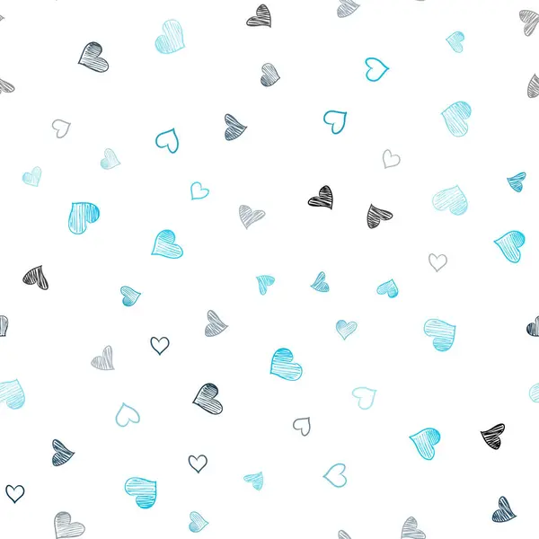 Dark Blue Vektor Nahtloser Hintergrund Mit Herzen Illustration Mit Verliebten — Stockvektor