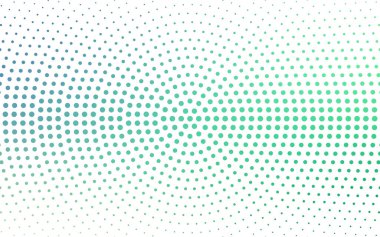 Açık mavi, daireli yeşil vektör şablonu. Soyut arka planda bulanık kabarcıklar ve renkli gradyan. Marka kitabınız için yeni şablon.