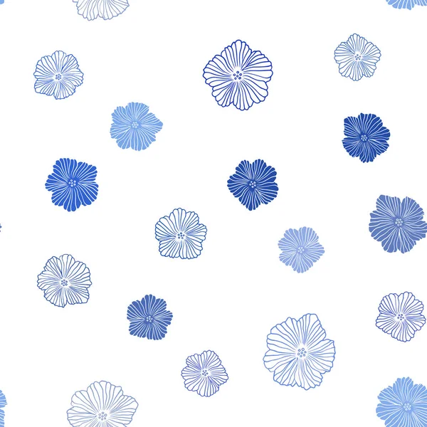 Light Blue Vektor Nahtlosen Abstrakten Hintergrund Mit Blumen Kreative Illustration — Stockvektor