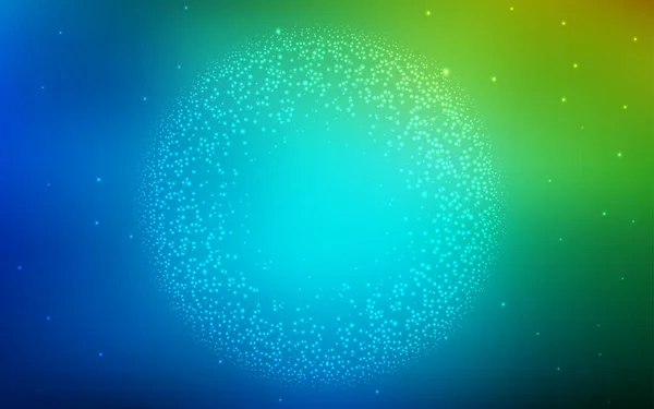 Azul Claro Fondo Vectorial Verde Con Estrellas Astronómicas Ilustración Abstracta — Vector de stock