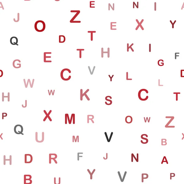 Fond Sans Couture Vecteur Rouge Clair Avec Des Signes Alphabet — Image vectorielle
