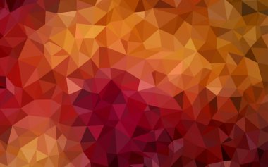 Koyu kırmızı, sarı vektör soyut çokgen şablon. Üçgenli parlak renkli çizimler. Cep telefonunun arka planının şablonu.