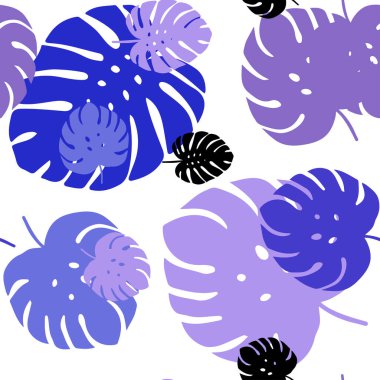 Açık Pembe, yapraklı, kusursuz mavi vektör soyut arkaplan. Doğal yaprağı olan zarif, parlak bir illüstrasyon. Kartvizitler, web siteleri için şablon.