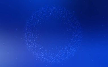 Koyu mavi uzay yıldızlı vektör şablonu. Soyut şablonda gökyüzü yıldızlarıyla parlayan illüstrasyon. Reklamınız, posteriniz, afişiniz için en iyi tasarım.