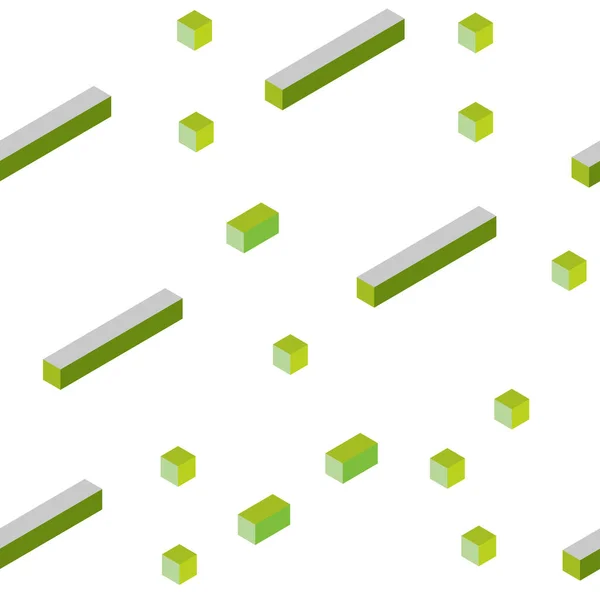 Açık Yeşil Sarı Vektörsüz Dikdörtgen Biçiminde Izometrik Doku Renkli Dikdörtgenlerle — Stok Vektör