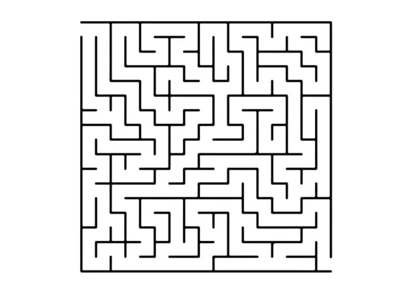 White Vector Dackdrop Black Conundrum Maze Design Simple Style White — Stock Vector