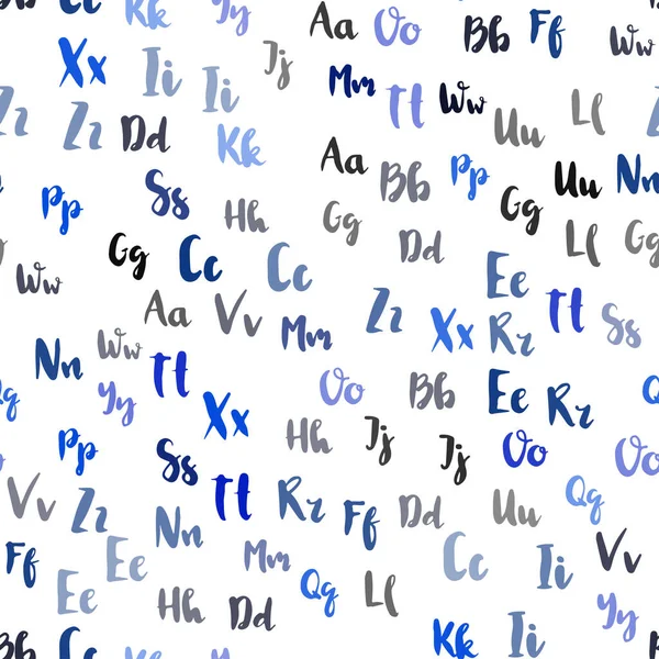 Fond Sans Couture Vecteur Bleu Clair Avec Des Signes Alphabet — Image vectorielle