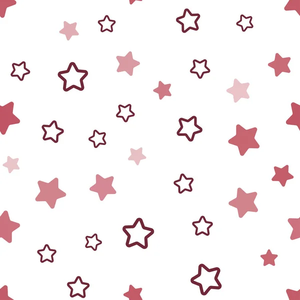 美しい星とライトピンク レッドベクトルシームレスなテクスチャ 星と現代の幾何学抽象的なイラスト テキスタイル ファブリック 壁紙のためのデザイン — ストックベクタ