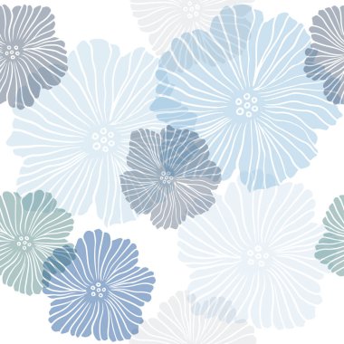 Koyu mavi, yeşil vektörsüz, çiçekli karalama deseni. Çiçeklerle karalama tarzında renkli çizimler. Kartvizitler, web siteleri için şablon.