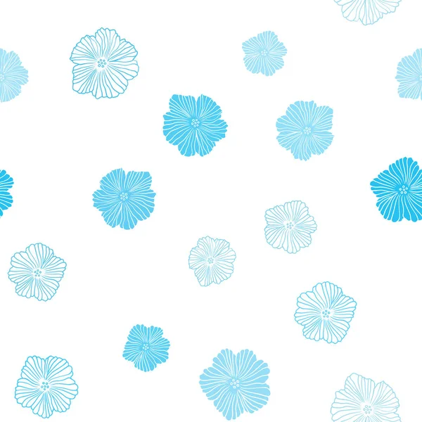 Light Blue Vektor Nahtlose Abstrakte Gestaltung Mit Blumen Moderne Abstrakte — Stockvektor