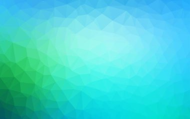 Açık mavi, yeşil vektör çokgen çizimi. Çokgen soyut çizim ve gradyan. Web siteniz için yeni bir doku.