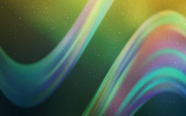 Açık yeşil, kozmik yıldızlı sarı vektör düzeni. Açık yeşil, kozmik yıldızlı sarı vektör düzeni. Bulanık dekoratif tasarım galaksi yıldızlarıyla basit bir stilde. İş ilanınız için akıllı tasarım.