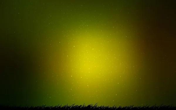 Темний Зелений Жовтий Векторний Фон Зірками Галактик Темний Зелений Жовтий — стоковий вектор