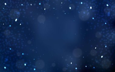 Buzdan kar taneleriyle koyu mavi vektör şablonu. Buzdan kar taneleriyle koyu mavi vektör şablonu. Buz kristalleri ile soyut resimleme. Yeni yıl arkaplanı şablonu.