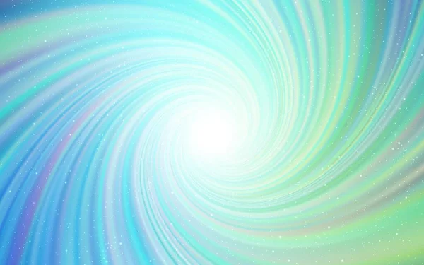 浅蓝色 带星系恒星的绿色矢量背景 浅蓝色 带星系恒星的绿色矢量背景 用抽象模板显示天空中的星星 未来主义广告的模式 小册子 — 图库矢量图片