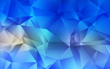 Açık mavi, sarı vektör üçgen arkaplan. Açık mavi, sarı vektör üçgen arkaplan. Gradyanı olan zarif parlak çokgen çizimi. İş tasarımınız için yepyeni bir tarz.