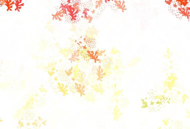 Memphis şekilli Light Orange vektör arkaplanı. Modern tarzda değişen renkli kaotik formlar. Duvar kağıtları için zarif tasarım.