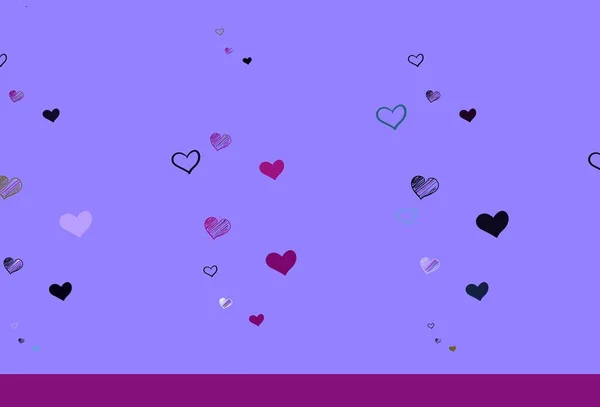 Luz Multicolor Vector Fondo Con Corazones Hermoso Estilo Celebración Corazones — Archivo Imágenes Vectoriales