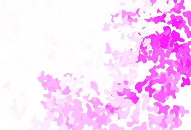 Soyut şekilli açık pembe vektör arkaplanı. Renkli rastgele şekillerle modern soyut illüstrasyon. Kartvizitiniz için modern tasarım.