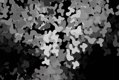 Memphis şekilli koyu gri vektör arkaplan. Soyut gradyan şekilli basit renkli çizimler. Duvar kağıtları için zarif tasarım.