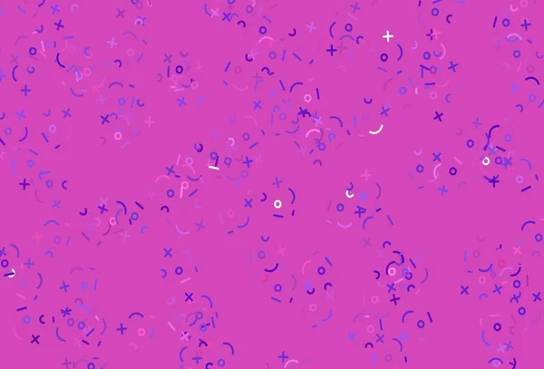 Luz Púrpura Diseño Vectorial Rosa Con Elementos Álgebra Signos Matemáticos — Archivo Imágenes Vectoriales