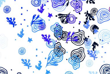 Açık pembe, rastgele şekilli mavi vektör deseni. Soyut gradyan şekilli basit renkli çizimler. Web siteniz için basit tasarım.