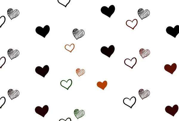 심장을 템플릿 기념하는 방식으로 하트가 그려진 아름다운 색깔의 발렌타인데이 엽서를 — 스톡 벡터