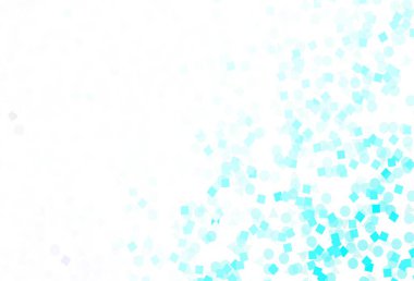 Açık mavi, çizgileri, daireleri ve eşkenarı olan yeşil vektör arkaplanı. Çemberler, üçgenler ve küplerle soyut gradyan çizimi. Reklamlarınız için akıllı tasarım.