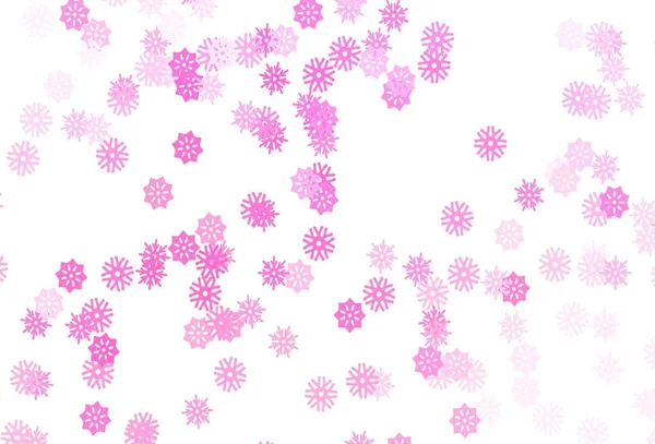 Diseño Vectorial Rosa Claro Con Copos Nieve Brillantes Ilustración Decorativa — Vector de stock