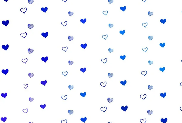 Ljus Blå Vektor Bakgrund Med Hjärtan Glitter Abstrakt Illustration Med — Stock vektor