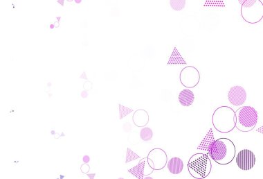 Açık Mor, kristalli pembe vektör şablonu, daireler. Çemberler, soyut arkaplan çizgileri ve renkli gradyanlar. İniş sayfası için modern şablon.