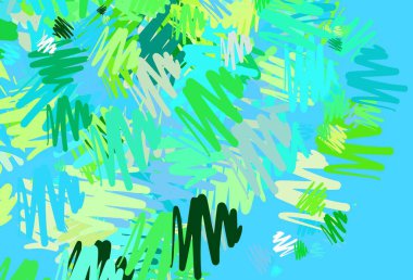 Açık mavi, renkli çizgileri olan yeşil vektör dokusu. Çizgilerle modern geometrik soyut çizim. Meşgul web siteleriniz için şablon.