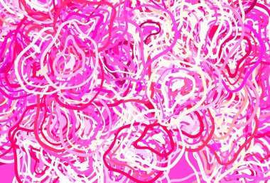 Açık pembe, soyut şekilli sarı vektör arkaplan. Rastgele şekillerle soyut tarzda dekoratif tasarım. Duvar kağıtları için zarif tasarım.