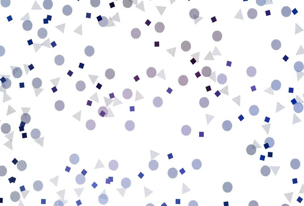 Hellrosa Blaue Vektorschablone Mit Kristallen Kreisen Quadraten Illustration Mit Bunten — Stockvektor