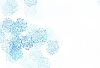 Koyu mavi vektör doğal arka plan yapraklı. Parlak renkli resimli çiçekler. Marka kitabınız için yeni şablon.