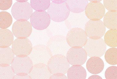 Açık Pembe, daireli sarı vektör şablonu. Bulanık yağmur damlaları olan soyut bir çizim. Poster ve web siteleri için tasarım.