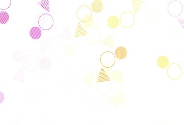 Aydınlık çokrenkli vektör dokusu ve daireler ile üçgen biçiminde. Daireleri olan güzel bir illüstrasyon, doğa tarzında üçgenler. Poster ve afiş için en iyi tasarım.