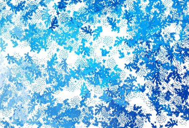 Memphis şekilli hafif MLUE vektör arkaplanı. Renkli rastgele şekillerle modern soyut illüstrasyon. Duvar kağıtları için zarif tasarım.