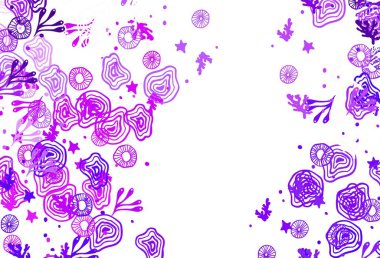 Açık Mor, kaotik şekilli pembe vektör şablonu. Renkli rastgele şekillerle modern soyut illüstrasyon. Web siteniz için basit tasarım.