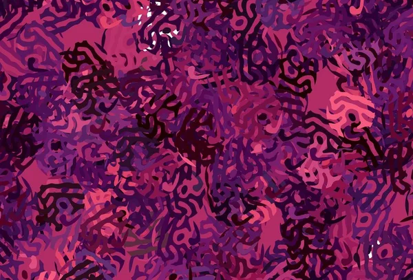 Donkerpaars Roze Vector Achtergrond Met Memphis Vormen Kleurrijke Chaotische Vormen — Stockvector
