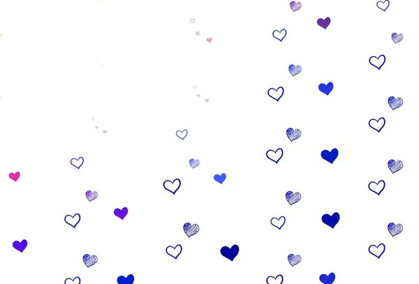 Ανοιχτό Ροζ Μπλε Διανυσματικό Φόντο Λαμπερές Καρδιές Glitter Αφηρημένη Εικόνα — Διανυσματικό Αρχείο