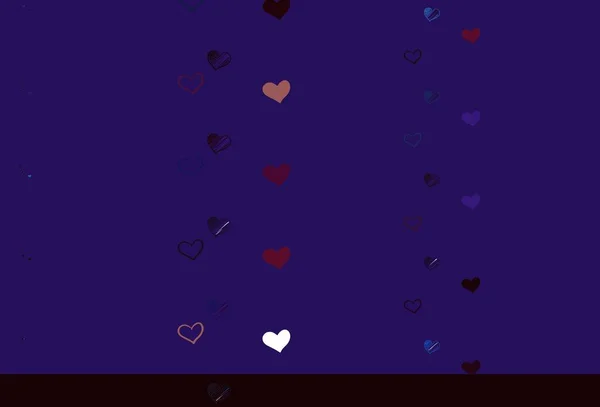 Luz Multicolor Vector Fondo Con Corazones Brillantes Diseño Decorativo Con — Archivo Imágenes Vectoriales