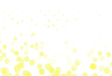 Açık sarı vektör arkaplan ve noktalar. Doğa tarzında renkli baloncuklu soyut illüstrasyon. Fütürist reklamlar ve kitapçıklar için şablon.