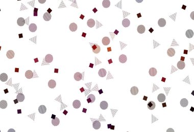 Açık Pembe, kristalli yeşil vektör şablonu, daireler, kareler. Daireler, çizgiler, rengarenk eşkenar dörtgenler. Web siteleri için desen.