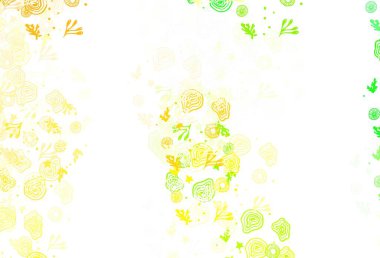 Açık yeşil, rastgele şekilli sarı vektör deseni. Rastgele şekillerle soyut tarzda dekoratif tasarım. Duvar kağıtları için zarif tasarım.