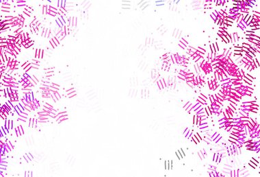 Keskin çizgileri ve noktaları olan açık pembe vektör deseni. Çizgilerle modern geometrik soyut çizim. Reklam, kitapçıklar, broşürler için desen.