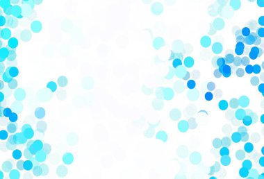 Çemberli hafif Mavili vektör şablonu. Doğa tarzında bulanık halkaları olan güzel renkli çizimler. Fütürist reklamlar ve kitapçıklar için şablon.