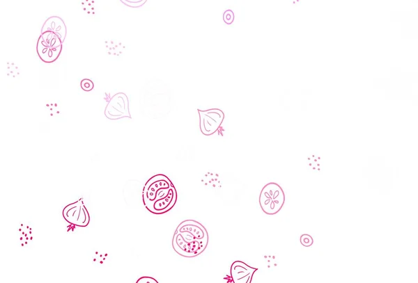 Patrón Vectorial Rosa Claro Con Ingredientes Frescos Colorido Diseño Decorativo — Archivo Imágenes Vectoriales