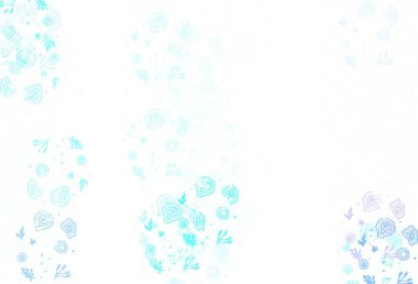Rastgele biçimli açık mavi vektör deseni. Soyut tarzda rengarenk gradyan şekilleri olan bir resim. Web siteniz için basit tasarım.